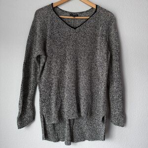 Eileen Fisher Women's Organic Linen Wool Blend Sweater Top Tunic Black Beige XL